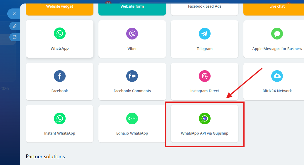 Card do WA Business Connector no Contact Center do Bitrix24